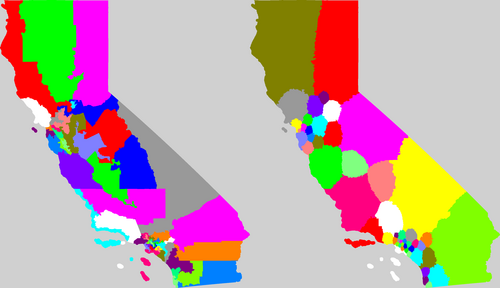 CA current and proposed districting