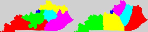 Kentuky current and proposed districting