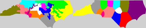 NC current and proposed districting