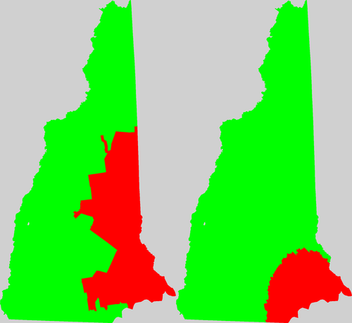 New Hampshire current and proposed districting