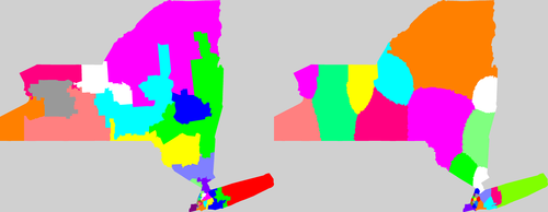 New York current and proposed districting