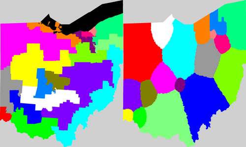 Ohio current and proposed districting