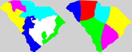 South Carolina current and proposed districting
