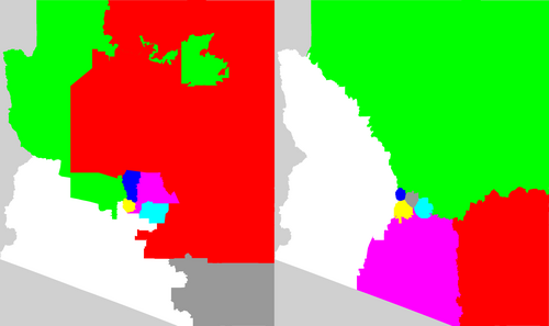 Arizona congressional district map, current and my way