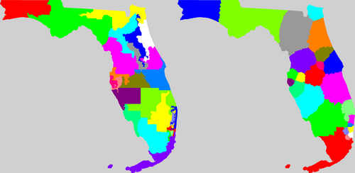 Florida congressional district map, current and my way
