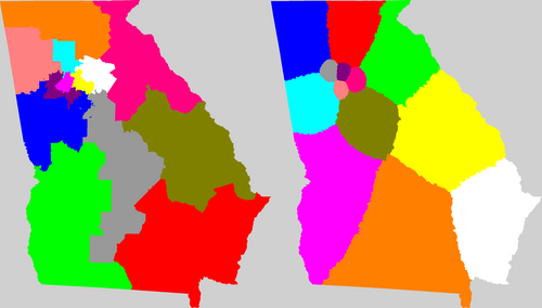 Georgia congressional district map, current and my way