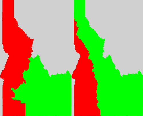 Idaho congressional district map, current and my way